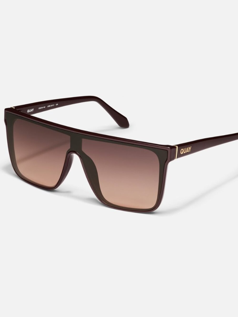 QUAY NIGHTFALL – Espresso Frame / Brown Fawn Lenses  Shield Sunglasses NWT